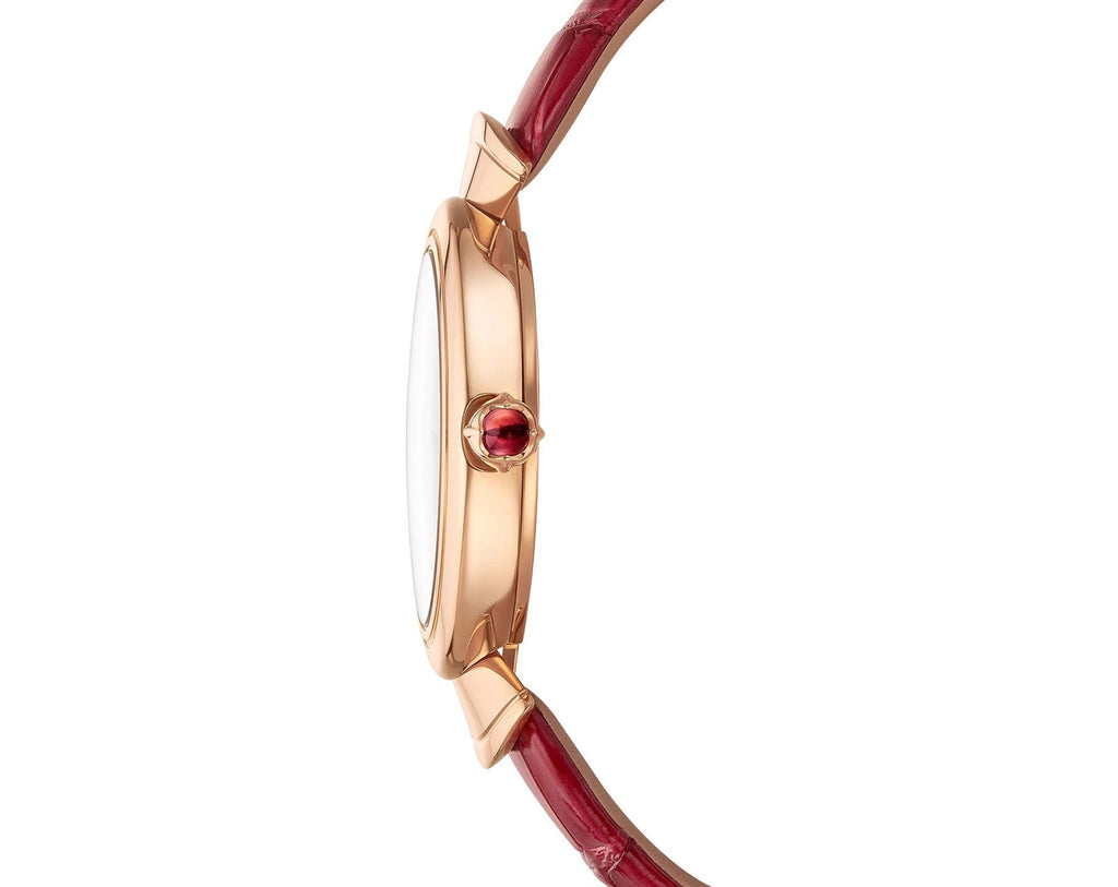 Bvlgari Divas Dream Diamonds Mother of Pearl Dial Red Leather Strap Watch for Women - DREAM102840 Buy Now By Bvlgari