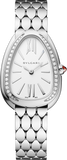 Bvlgari Serpenti Seduttori Diamonds Silver Dial Silver Steel Strap Watch for Women - SERPENTI103361 Buy Now By Bvlgari