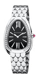 Bvlgari Serpenti Seduttori Diamonds Black Dial Silver Steel Strap Watch for Women - SERPENTI103449 Buy Now By Bvlgari