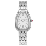 Bvlgari Serpenti Seduttori Diamonds Silver Dial Silver Steel Strap Watch for Women - SERPENTI103361 Buy Now By Bvlgari