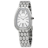 Bvlgari Serpenti Seduttori Diamonds Silver Dial Silver Steel Strap Watch for Women - SERPENTI103361 Buy Now By Bvlgari