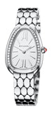 Bvlgari Serpenti Seduttori Diamonds Silver Dial Silver Steel Strap Watch for Women - SERPENTI103361 Buy Now By Bvlgari