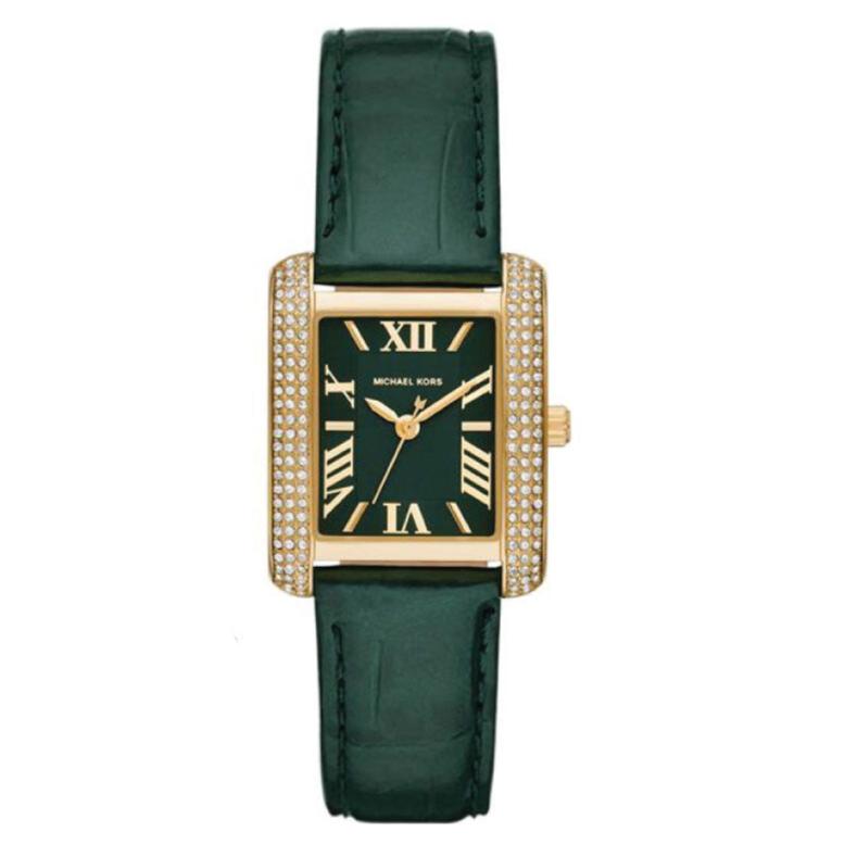 Michael Kors Emery Quartz Diamonds Green Dial Green Leather Strap Watch For Women - MK4697 Buy Now By Michael Kors