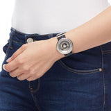 Versace V Metal Icon Silver Dial Black & Silver Strap Watch for Women - VLC010014 Buy Now By Versace