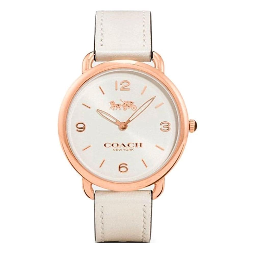 Coach Delancey White Dial White Leather Strap Watch for Women - 14502790 Buy Now By Coach