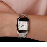 Burberry Nova Check Square White Dial Silver Steel Strap Watch for Women - BU1572 Buy Now By Burberry