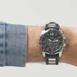 Guess Oasis Black Dial Black Rubber Strap Watch for Men - W0366G1 Buy Now By Guess