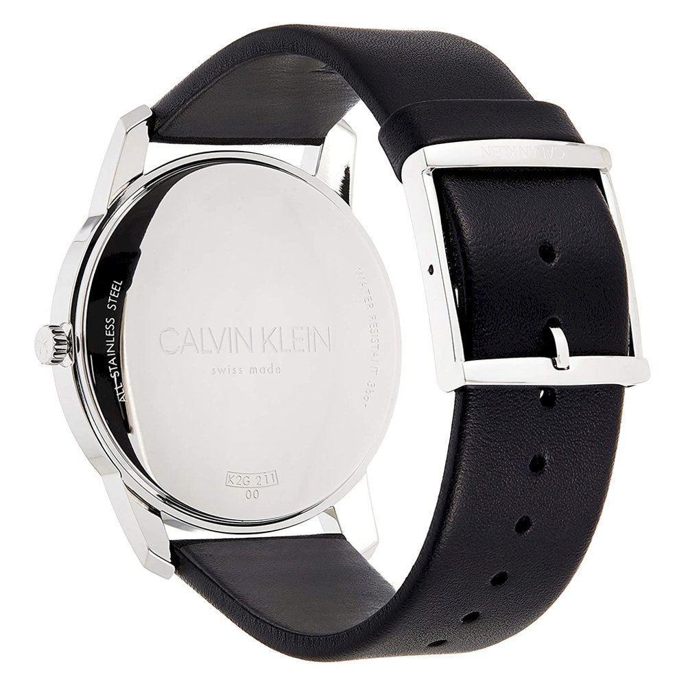 Calvin Klein City White Dial Black Leather Strap Watch For Men - K2G211C6 Buy Now By Calvin Klein
