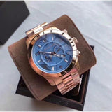 Michael Kors Runway Stop Hunger Quartz Blue Dial Rose Gold Steel Strap Watch For Men - MK8358 Buy Now By Michael Kors