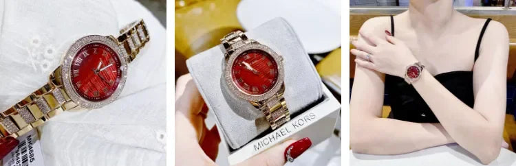 Michael Kors Tibby Multifunction Crystals Maroon Dial Rose Gold Steel Strap Watch for Women - MK4685 Buy Now By Michael Kors