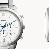 Fossil Neutra Chronograph White Dial Silver Steel Strap Watch for Men - FS5433 Buy Now By Fossil