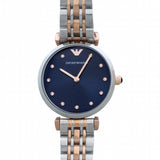 Emporio Armani Gianni T Bar Crystal Blue Dial Two Tone Steel Strap Watch For Women - AR11092 Buy Now By Emporio Armani