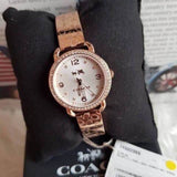 Coach Delancey Silver Dial Rose Gold Steel Strap Watch for Women - 14502355 Buy Now By Coach