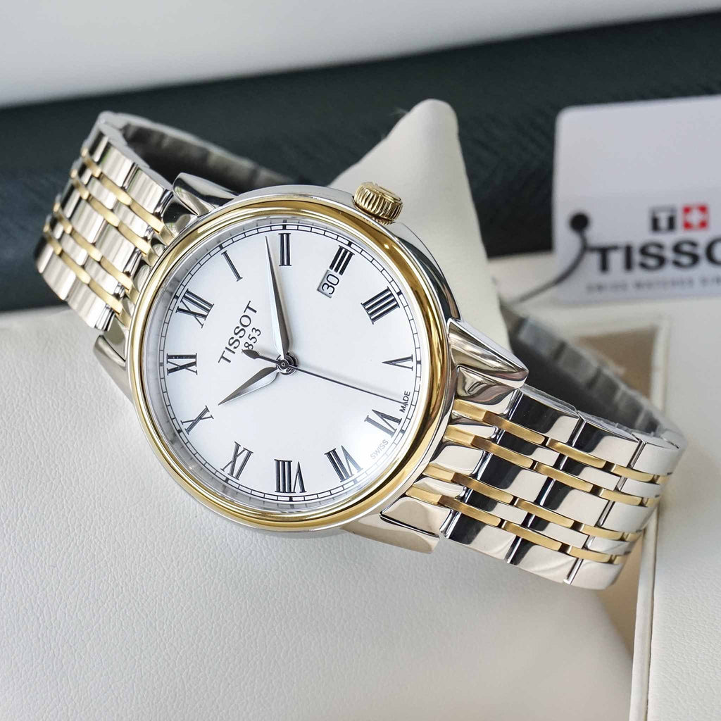 Tissot T Classic Carson Quartz White Dial Two Tone Steel Strap Watch for Men - T085.410.22.013.00 Buy Now By Tissot