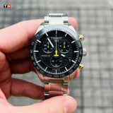 Tissot PRS 516 Chronograph Black Dial Silver Steel Strap Watch For Men - T100.417.11.051.00 Buy Now By Tissot