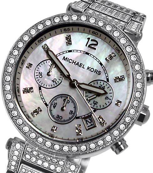 Michael Kors Parker Mother of Pearl Dial Diamonds Silver Steel Strap Watch for Women - MK5572 Buy Now By Michael Kors