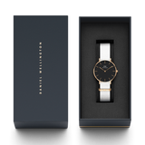 Daniel Wellington Classic Petite Dover Black Dial White NATO Strap Watch For Women - DW00100312 Buy Now By Daniel Wellington