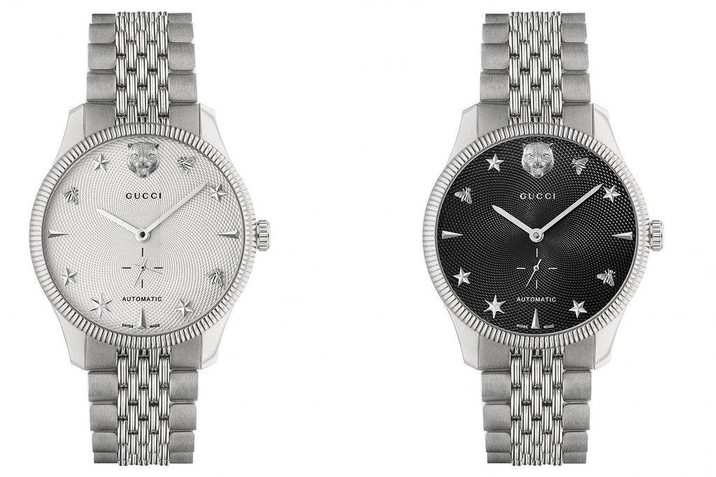 Gucci G Timeless Automatic Black Dial Silver Steel Strap Watch For Men - YA126353 Buy Now By Gucci