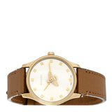 Gucci G Timeless Quartz Silver Dial Brown Leather Strap Watch For Women - YA1265022 Buy Now By Gucci