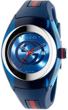 Gucci Sync Quartz Blue Dial Blue Rubber Strap Watch For Men - YA137304 Buy Now By Gucci
