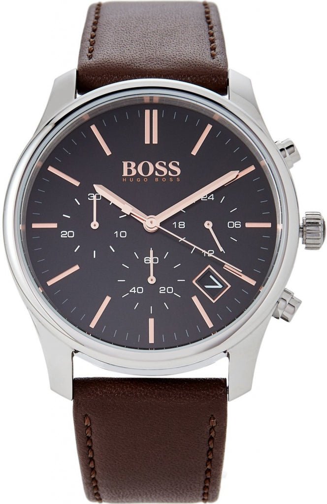 Hugo Boss Time One Black Dial Brown Leather Strap Watch for Men - 1513448 Buy Now By Hugo Boss