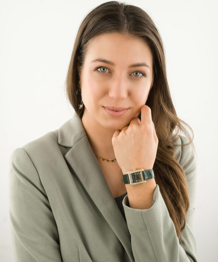 Michael Kors Emery Quartz Diamonds Green Dial Green Leather Strap Watch For Women - MK4697 Buy Now By Michael Kors