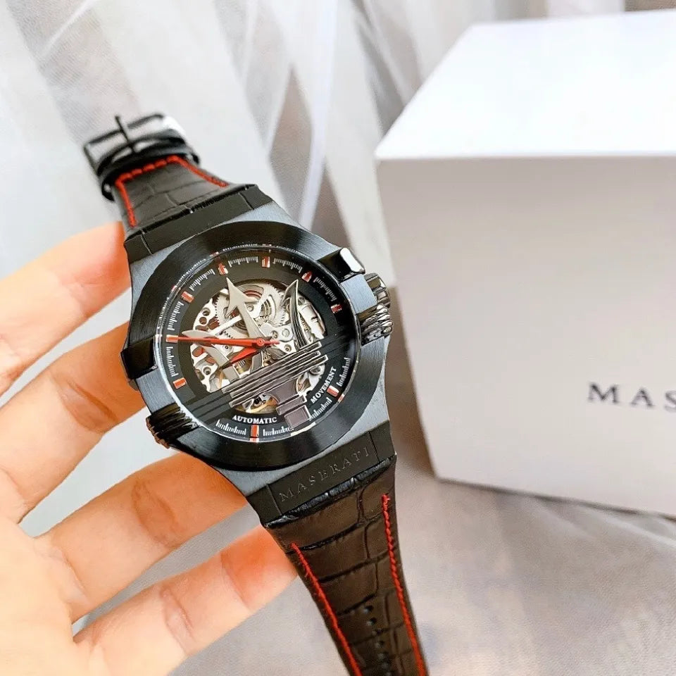 Maserati Potenza Automatic Black Dial Black Leather Strap Watch For Men - R8821108008 Buy Now By Maserati