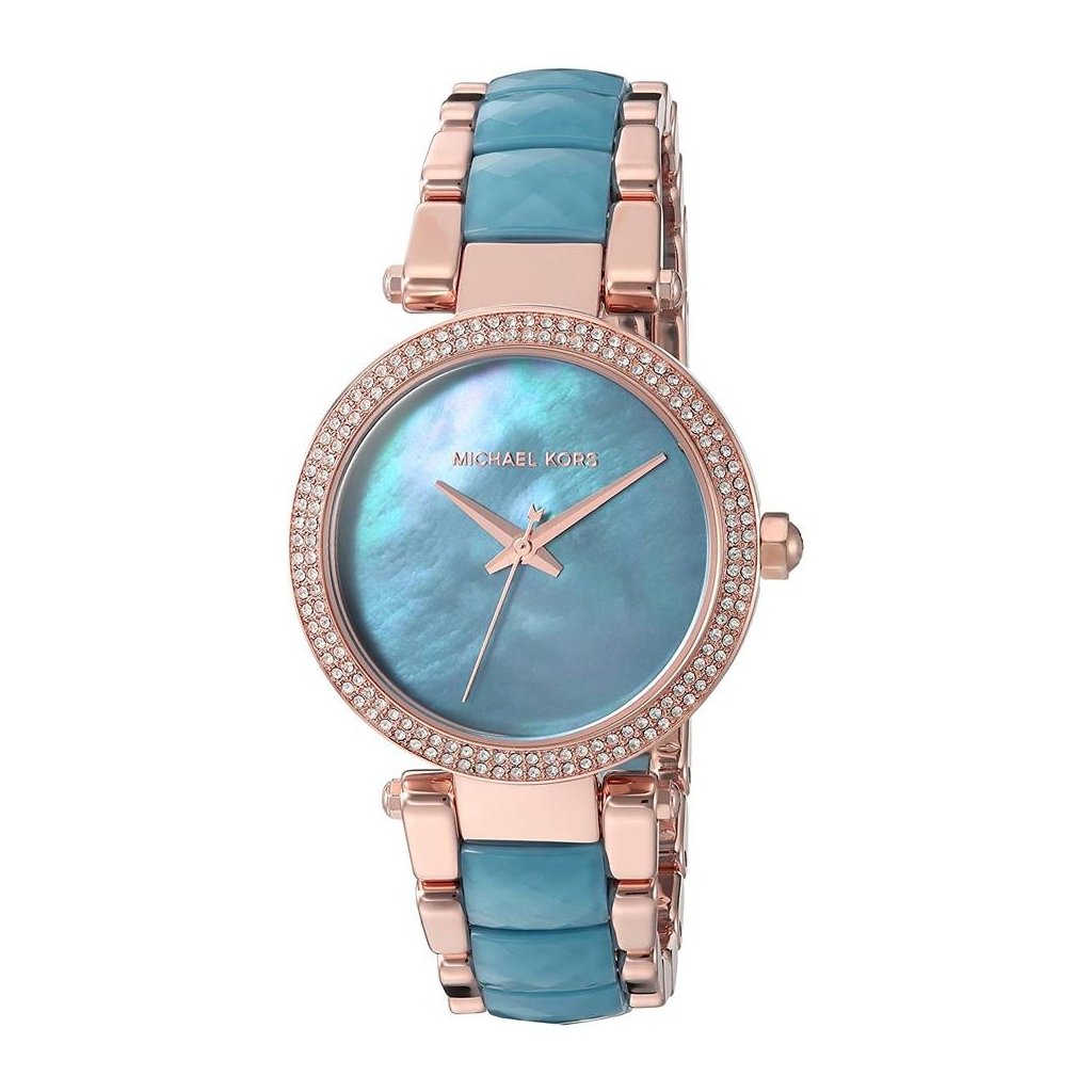 Michael Kors Parker Blue Mother of Pearl Dial Two Tone Steel Strap Watch for Women - MK6491 Buy Now By Michael Kors