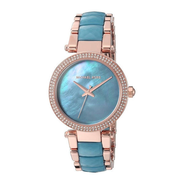 Michael Kors Parker Blue Mother of Pearl Dial Two Tone Steel Strap Watch for Women - MK6491 Buy Now By Michael Kors