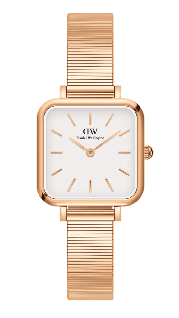 Daniel Wellington Quadro Studio White Dial Rose Gold Mesh Strap Watch For Women - DW00100517 Buy Now By Daniel Wellington