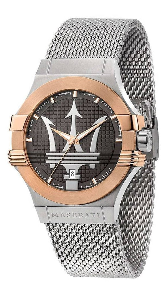 Maserati Potenza Quartz Grey Dial Silver Mesh Bracelet Watch For Men - R8853108007 Buy Now By Maserati