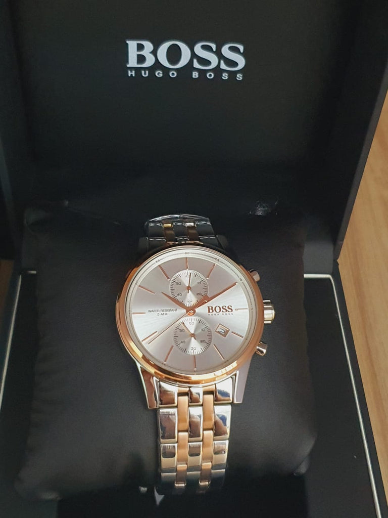 Hugo Boss Jet Silver Dial Two Tone Steel Strap Watch for Men - 1513385 Buy Now By Hugo Boss