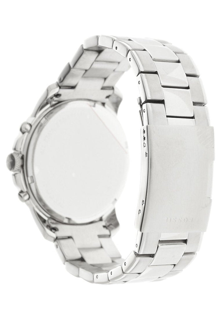 Fossil Grant Chronograph Black Dial Silver Steel Strap Watch for Men - FS4736 Buy Now By Fossil