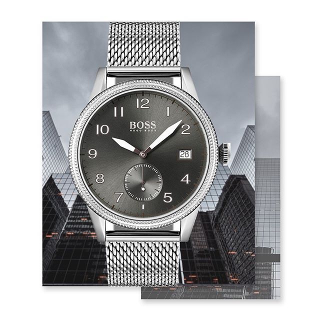 Hugo Boss Legacy Grey Dial Silver Mesh Bracelet Watch for Men - 1513673 Buy Now By Hugo Boss
