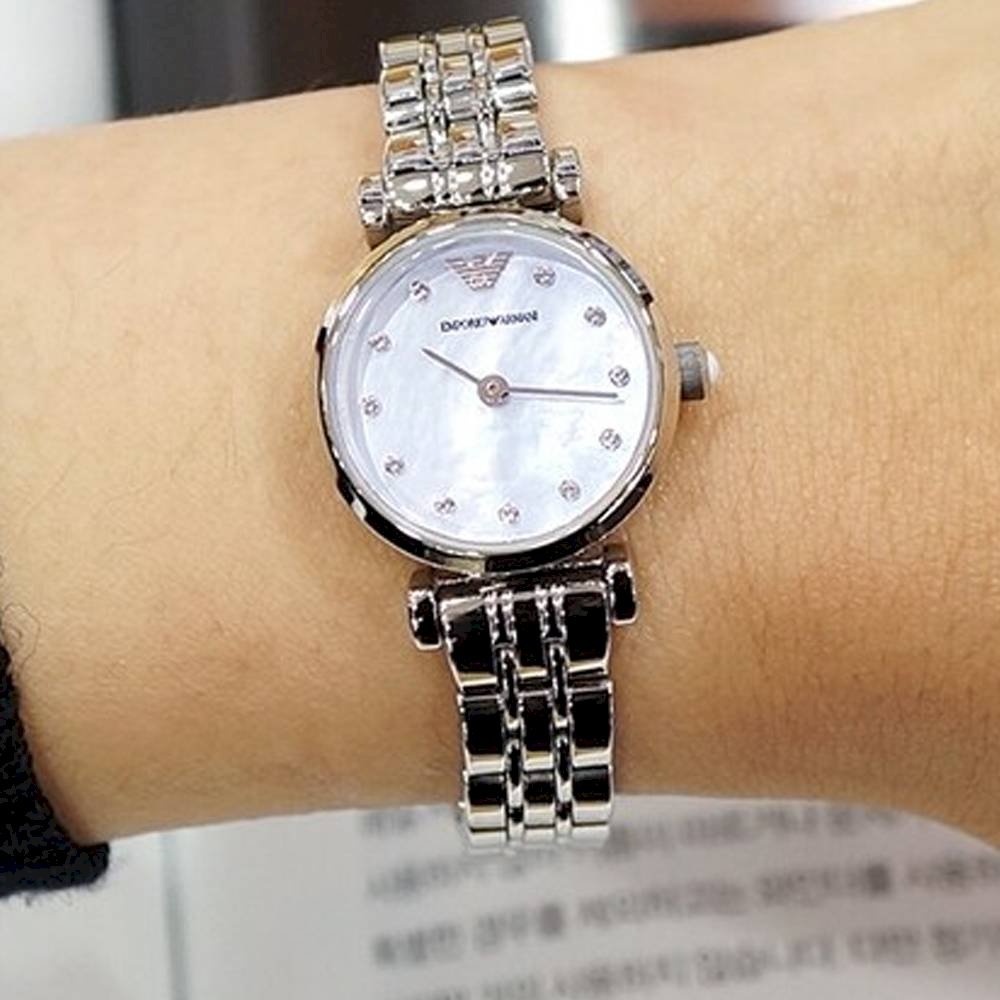 Emporio Armani Gianni Blue Dial Silver Steel Strap Watch For Women - AR1961 Buy Now By Emporio Armani