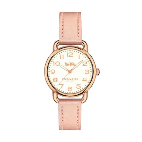Coach Delancey Cream Dial Blush Pink Leather Strap Watch for Women - 14502750 Buy Now By Coach