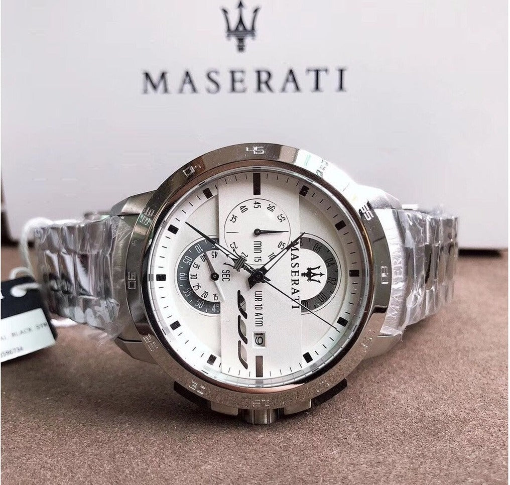 Maserati Ingegno Chronograph White Dial Silver Steel Strap Watch For Men - R8873619004 Buy Now By Maserati