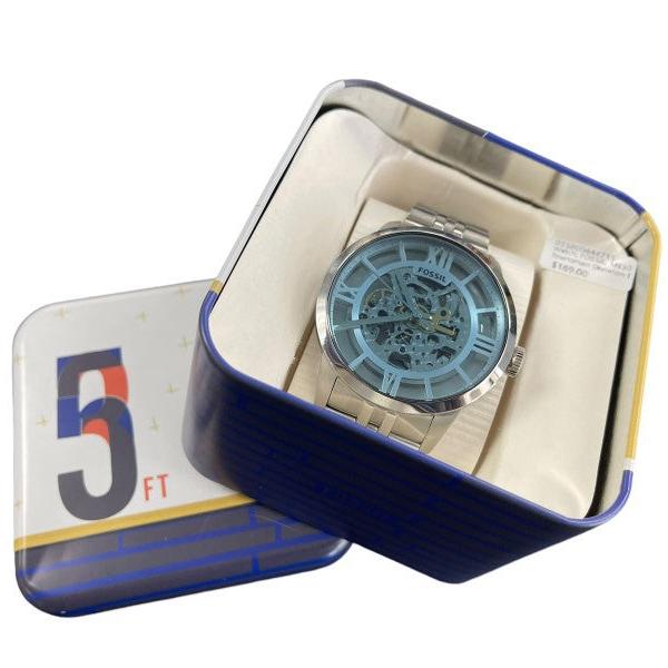 Fossil Townsman Automatic Skeleton Blue Dial Silver Steel Strap Watch for Men - ME3073 Buy Now By Fossil