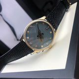 Gucci G Timeless Quartz Blue Dial Black Leather Strap Watch For Men - YA1265018 Buy Now By Gucci