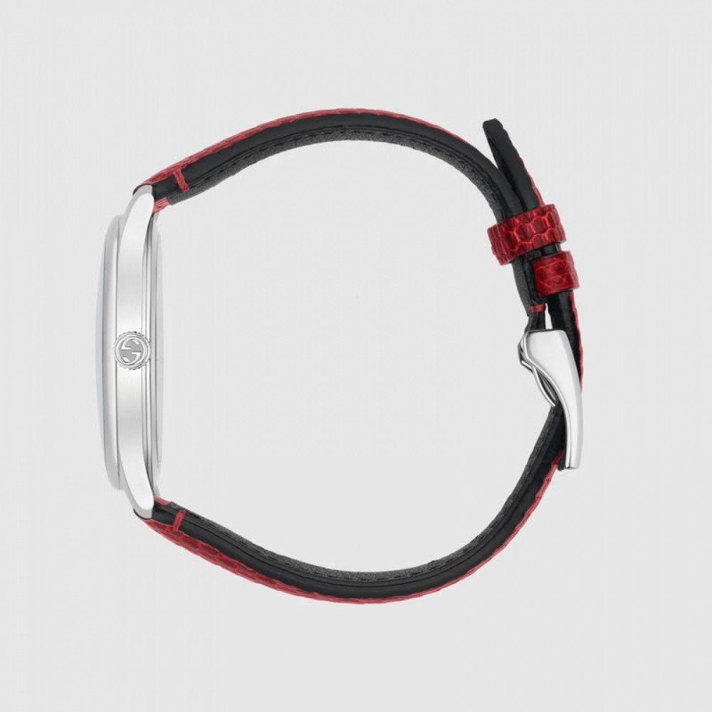 Gucci G-Timeless Mother of Pearl Red Dial Red Leather Strap Watch For Women - YA1264041 Buy Now By Gucci