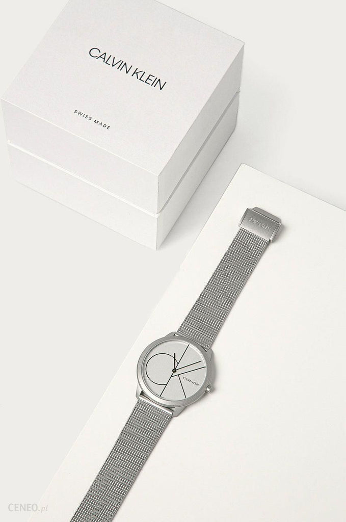 Calvin Klein Minimal White Dial Silver Mesh Bracelet Watch for Men - K3M5115X Buy Now By Calvin Klein