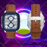 Fossil Inscription Multifunction Silver Dial Brown Leather Strap Watch for Men - BQ2658 Buy Now By Fossil