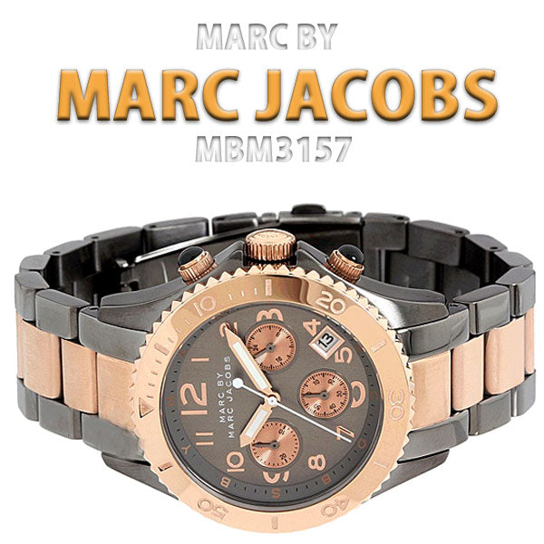 Marc Jacobs Marc Chronograph Grey Dial Two Tone Steel Strap Watch for Men - MBM3157 Buy Now By Marc Jacobs
