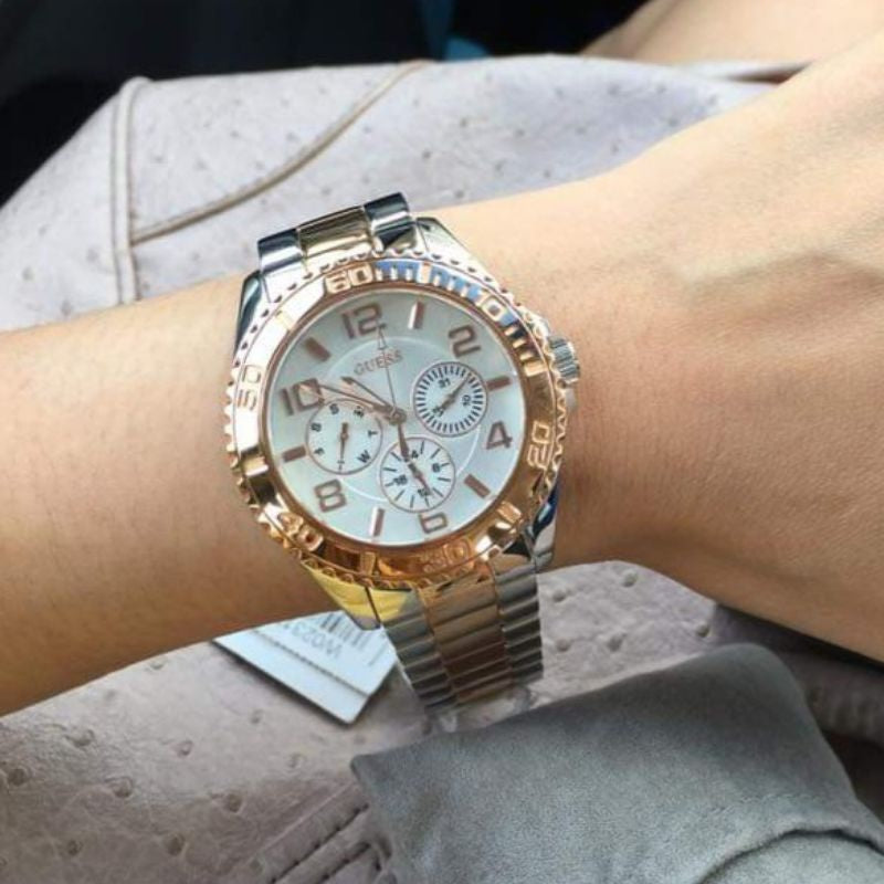 Guess BFF Multifunction Silver Dial Two Tone Steel Strap Watch for Women - W0231L5 Buy Now By Guess