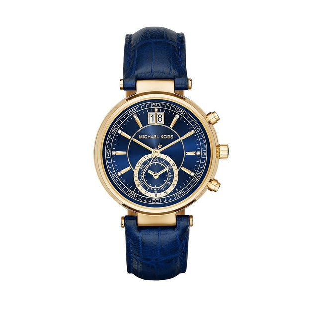 Michael Kors Sawyer Blue Dial Blue Leather Strap Watch for Women - MK2425 Buy Now By Michael Kors