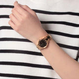 Daniel Wellington Iconic Link Black Dial Rose Gold Steel Strap Watch for Women - DW00100210 Buy Now By Daniel Wellington