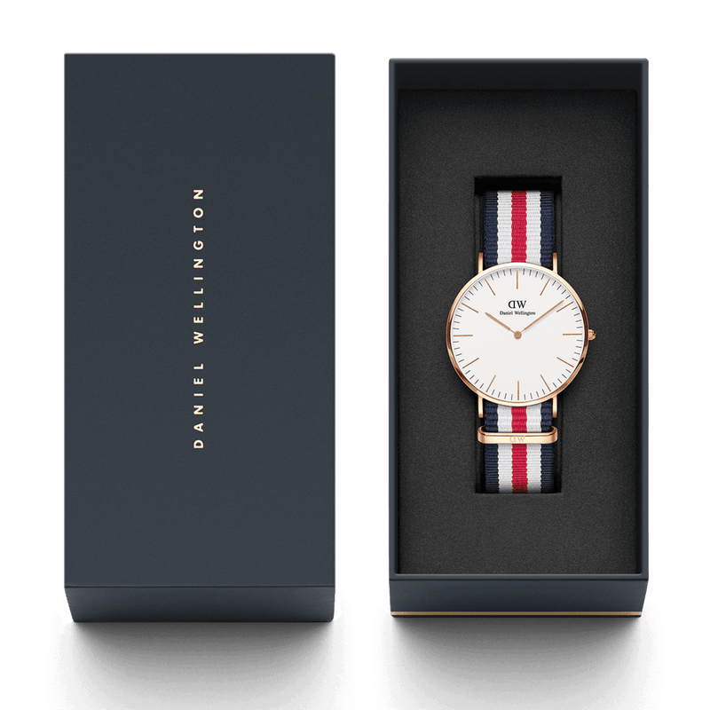 Daniel Wellington Classic Canterbury White Dial Two Tone NATO Strap Watch For Women - DW00100030 Buy Now By Daniel Wellington