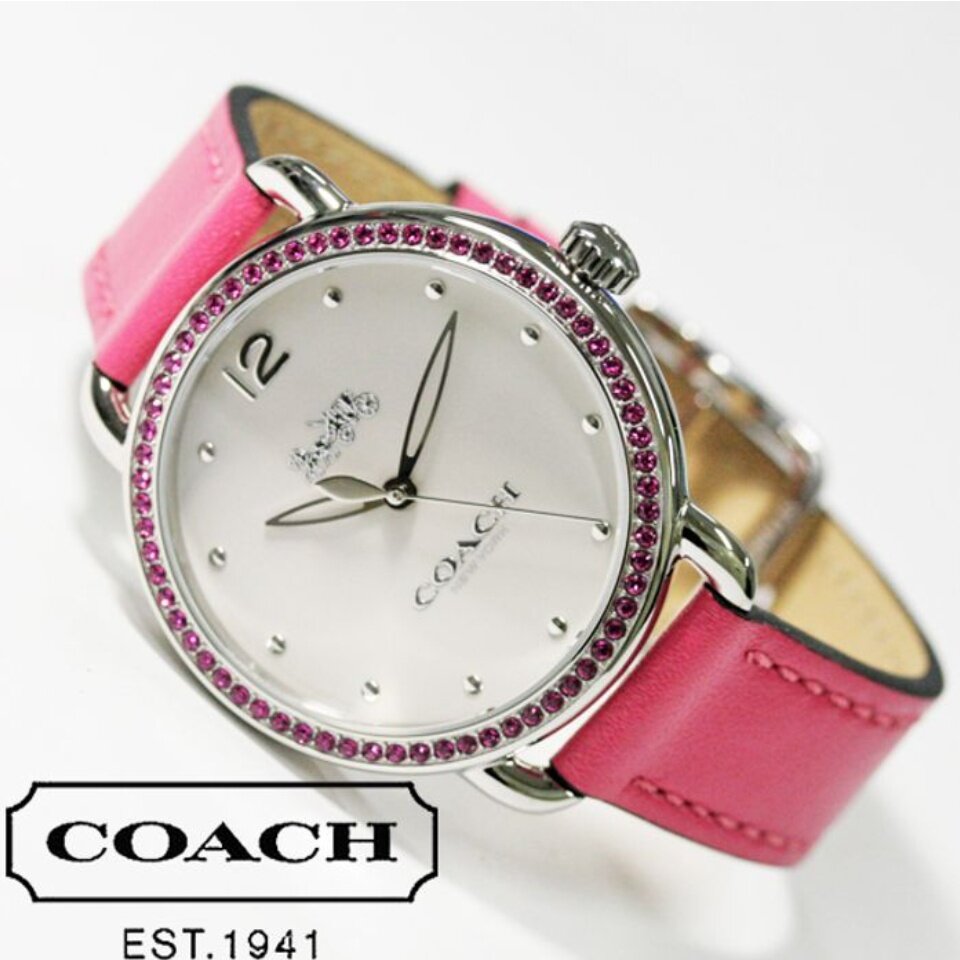 Coach Delancey White Dial Red Leather Strap Watch for Women - 14502879 Buy Now By Coach