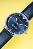 Emporio Armani Analog Quartz Blue Dial Blue Leather Strap Watch For Men - AR1647 Buy Now By Emporio Armani
