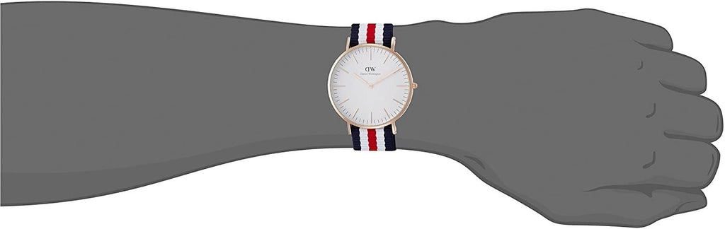 Daniel Wellington Classic Canterbury White Dial Two Tone Nylon Strap Watch For Men - DW00100002 Buy Now By Daniel Wellington
